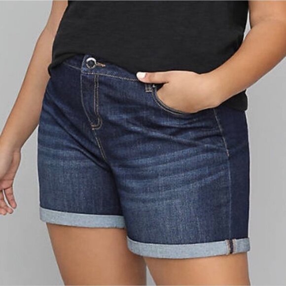 Lane Bryant Womens Flex Magic Waist Band Mid Rise Girlfriend Jean Shorts Plus 26 - Picture 1 of 8